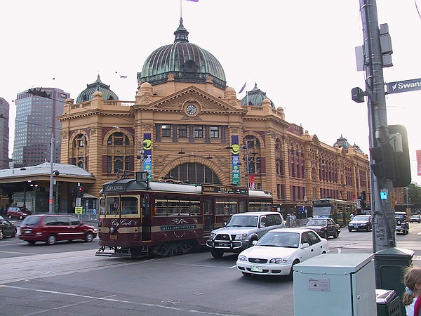Flinder's Station -- the main railway station for Melbourne.  We used the tram rather than the train for all our trips around town.