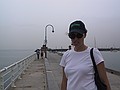 Samantha on the St. Kilda pier.