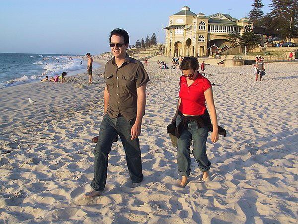 Ben (David's brother) and Samantha at Cottesloe Beach