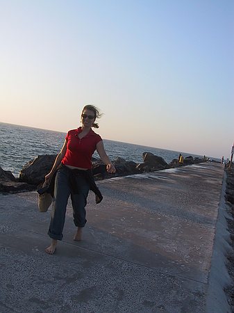 Samantha on the Cottesloe Beach Groyne