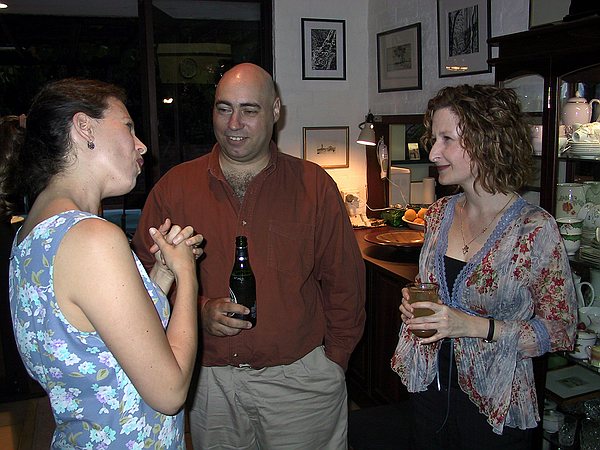 Party at the Newman's.  Samantha with David's friends: Sambo and Christine