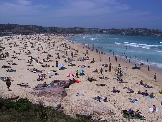 Sydney's famous Bondi Beach (we don't why know this one is famous as it is average by Australian beach standards.)